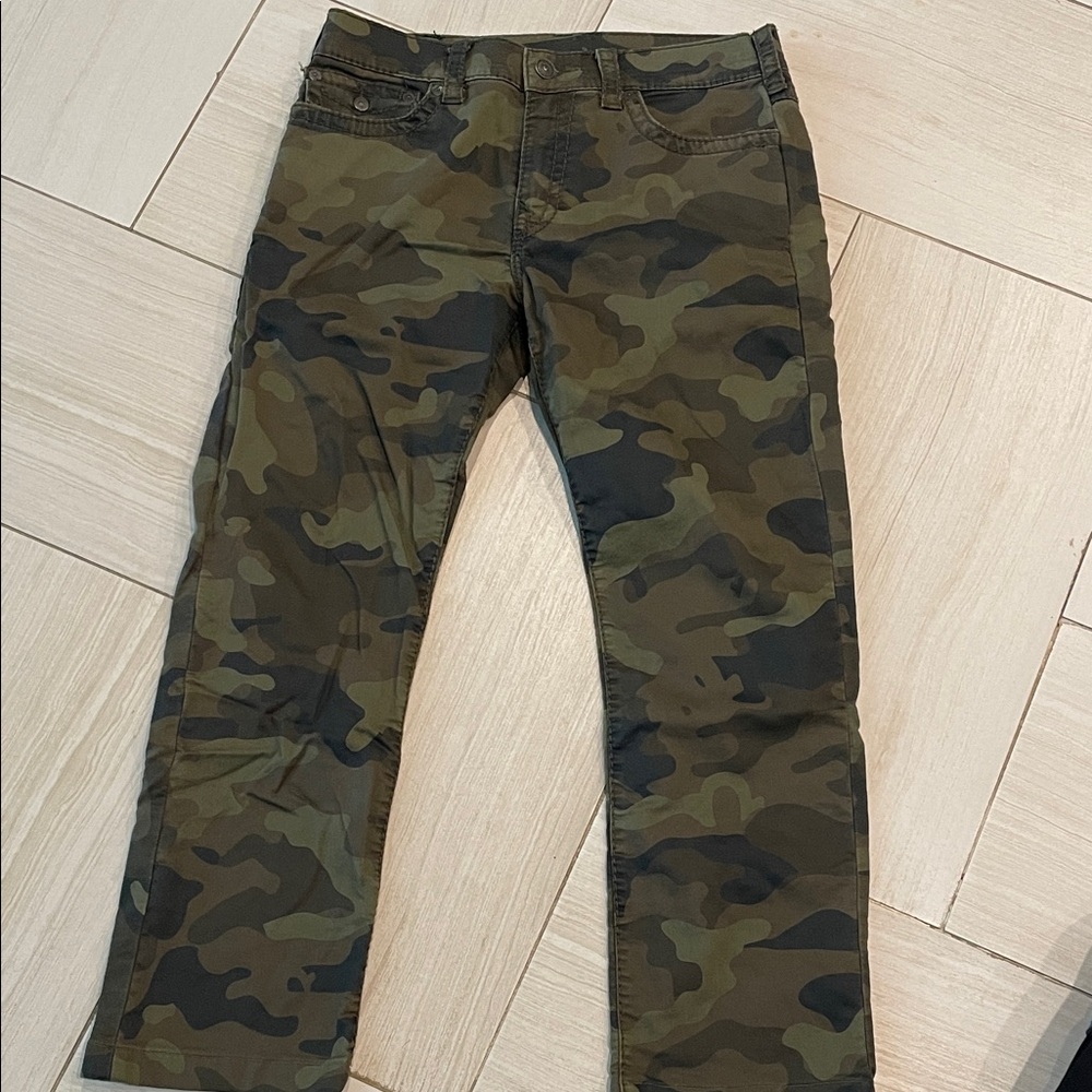 True Religion Men's Green Camouflage Slim Jeans